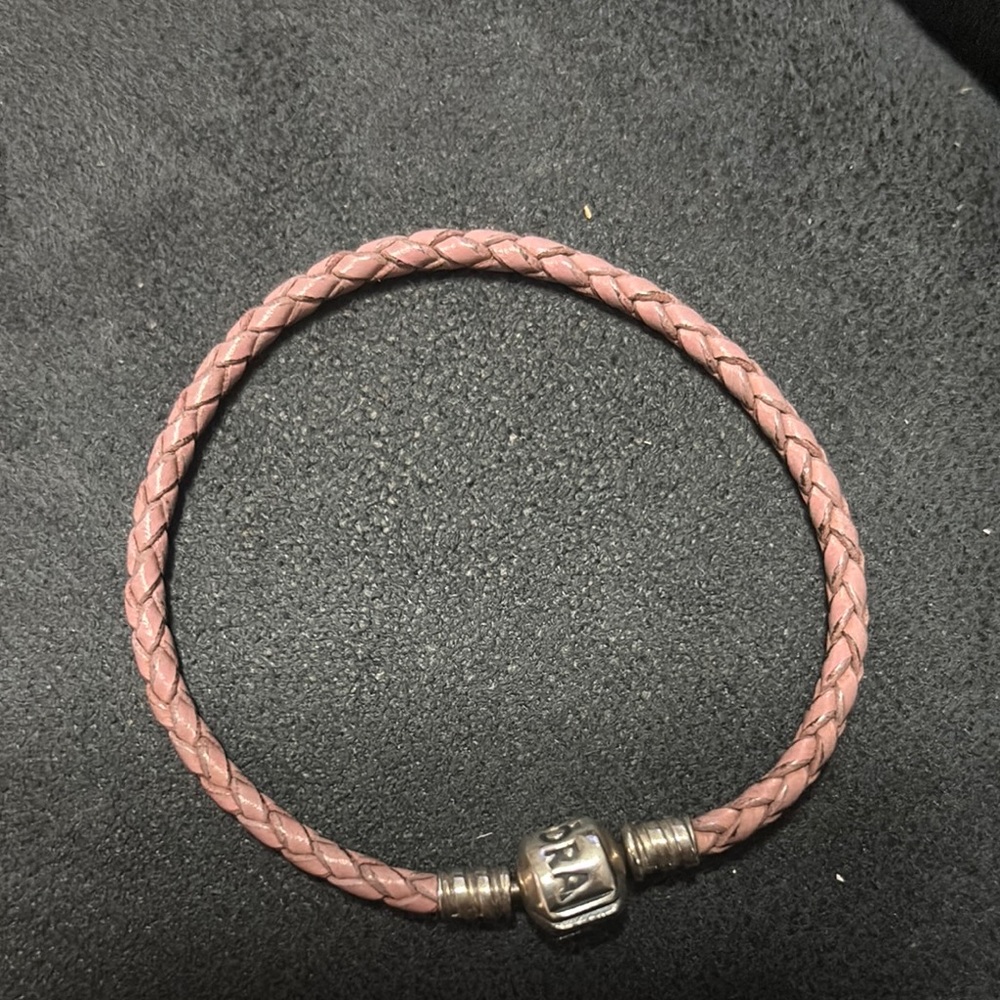 Pandora Pink and Silver Braided Bracelet